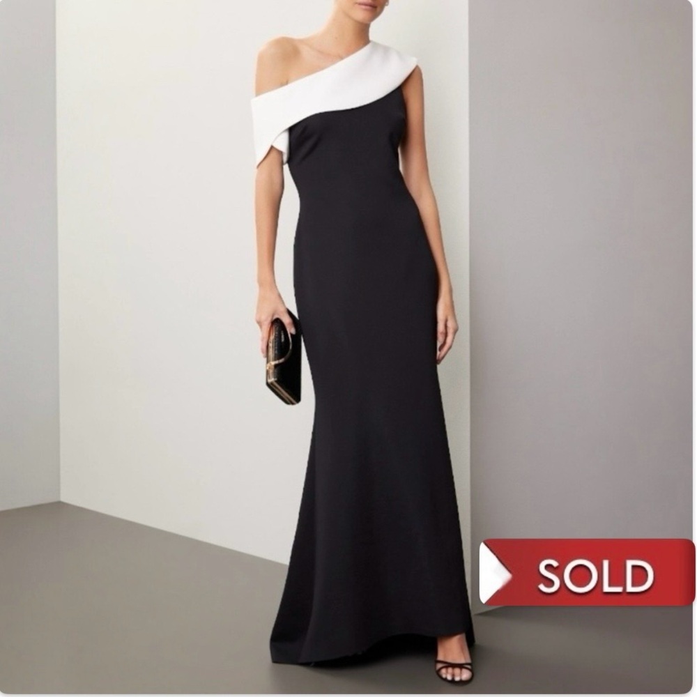 US 6 BADGLEY MISCHKA One Shoulder Gown NWT